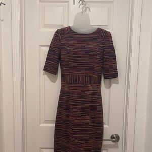 Trina Turk Multicolor Striped Midi Dress